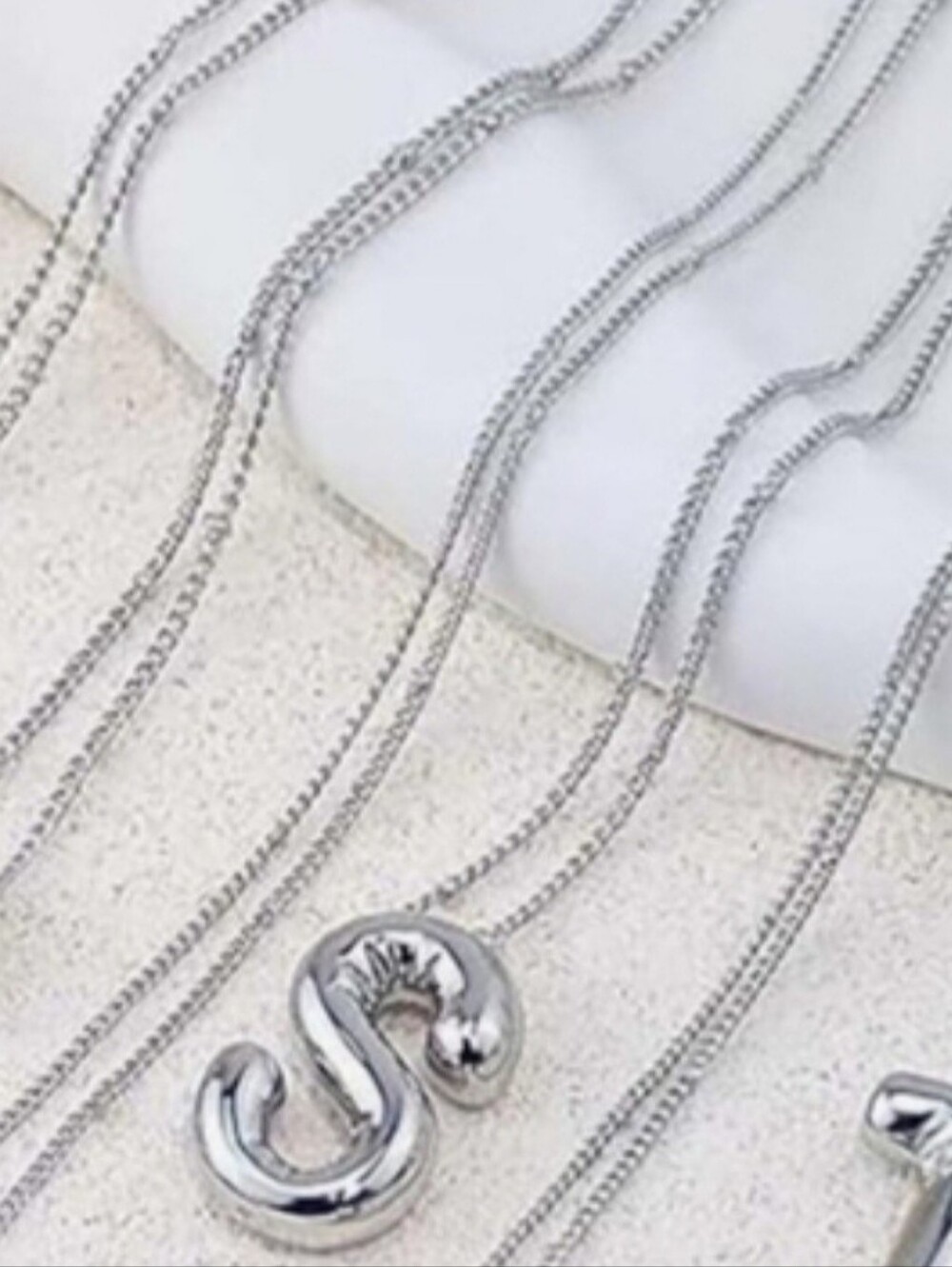 14KT Gold Plated Initial Bubble Letter "S" Necklace NWT